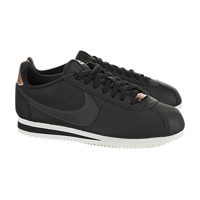 Nike Women Classic Cortez Leather - Black / Anthracite-Metallic Bronze