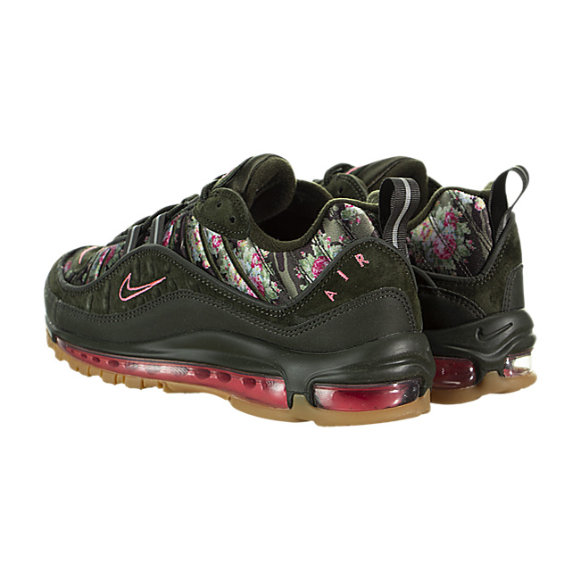 Nike Women Air Max 98 - Sequoia / Metallic Black-Sunset Pulse