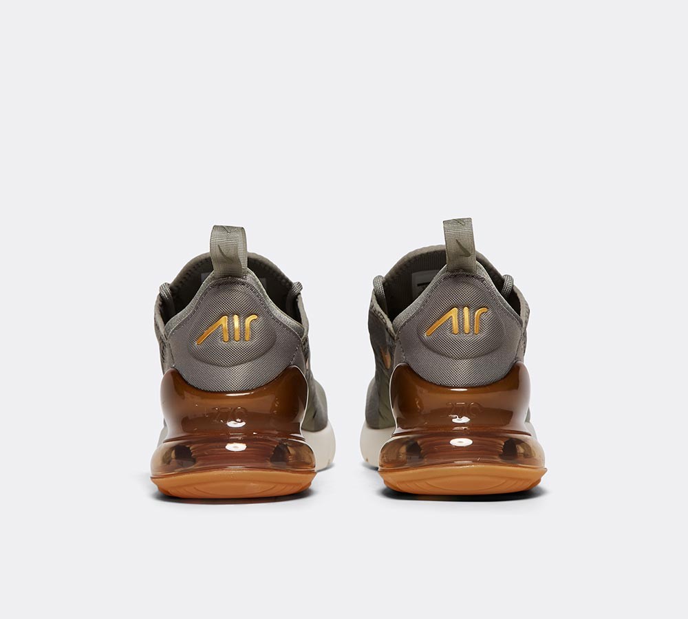 Nike Womens Air Max 270 Trainer - Dark Stucco / Metallic Gold