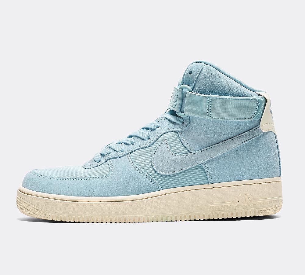 Nike Air Force 1 High '07 Suede Trainer - Ocean Bliss / Sail