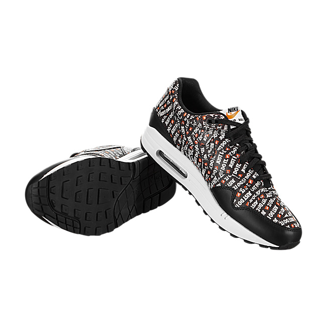 Nike Air Max 1 Premium (Just Do It) - Black / White-Total Orange