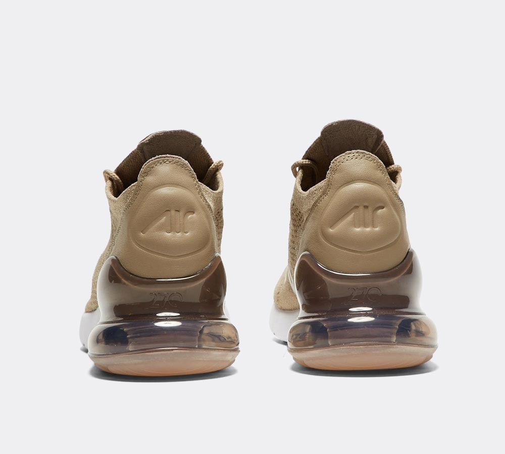 Nike Air Max 270 Flyknit Trainer - Khaki / Light Bone / Sepia Stone