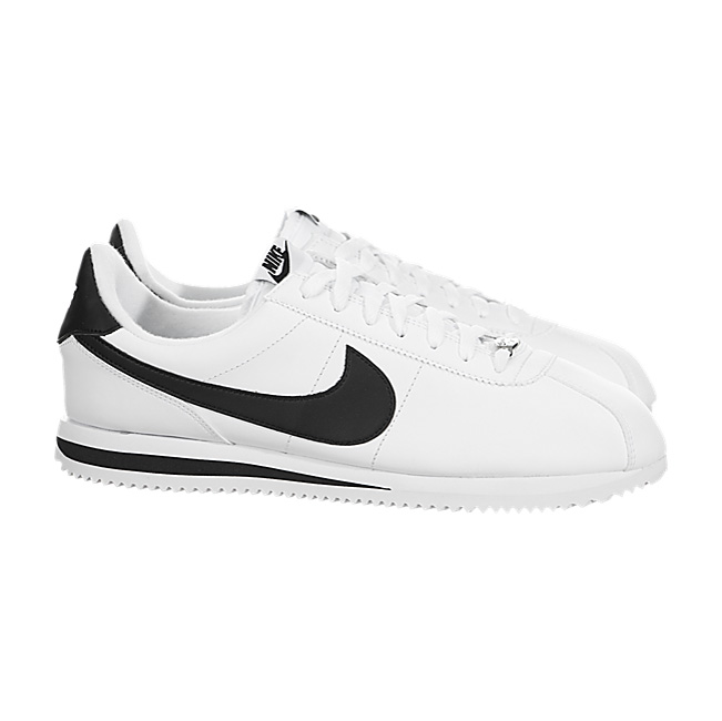 Nike Cortez Basic Leather - White / Black-Metallic Silver