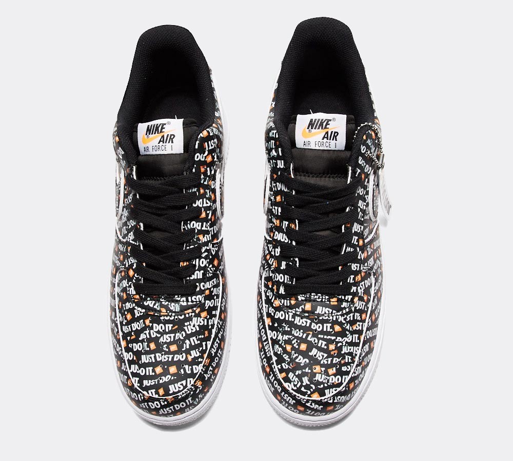 Nike Air Force 1 '07 LV8 'JDI' Trainer - Black / White / Total Orange