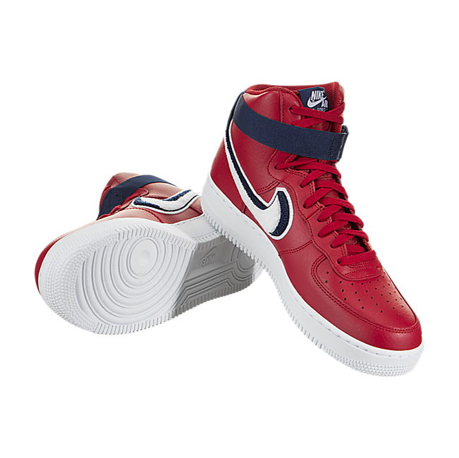 Nike Air Force 1 High '07 LV8 (Chenille Swoosh) - Gym Red / White-Blue Void-White