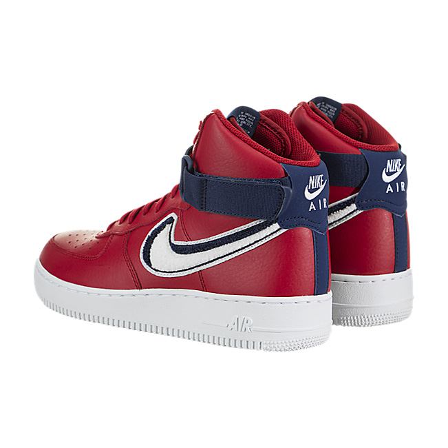 Nike Air Force 1 High '07 LV8 (Chenille Swoosh) - Gym Red / White-Blue Void-White