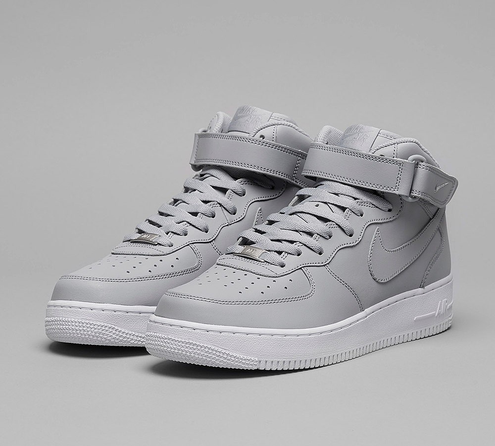 Nike Air Force 1 Mid '07 Trainer - Wolf Grey / White