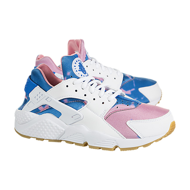 Nike Women Air Huarache Run Print - White / Blue Nubula