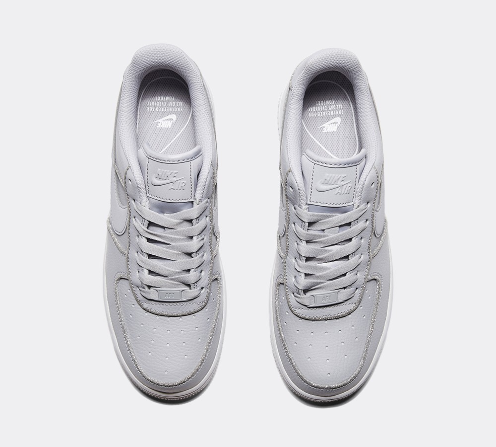 Nike Womens Air Force 1 Glitter Trainer - Wolf Grey / Pure Platinum