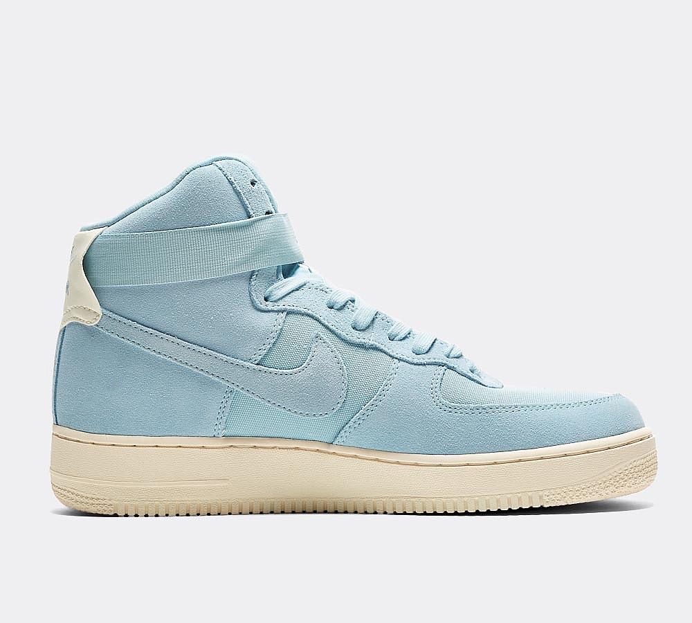Nike Air Force 1 High '07 Suede Trainer - Ocean Bliss / Sail