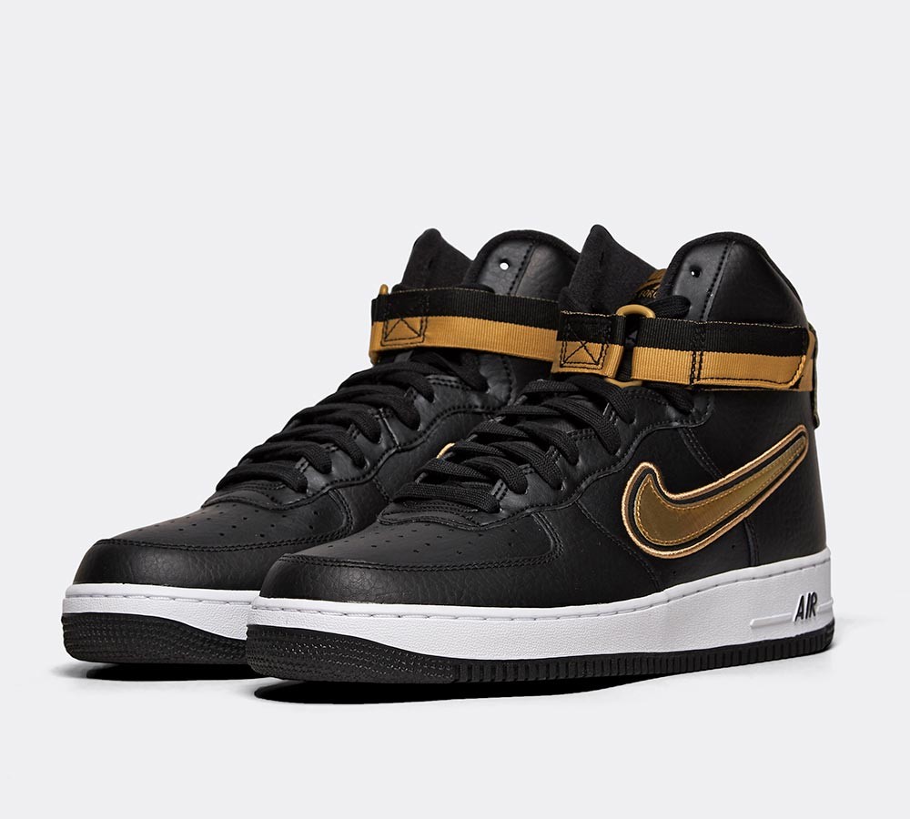 Nike Air Force 1 High '07 LV8 Sport Trainer - Black / Metallic Gold / White