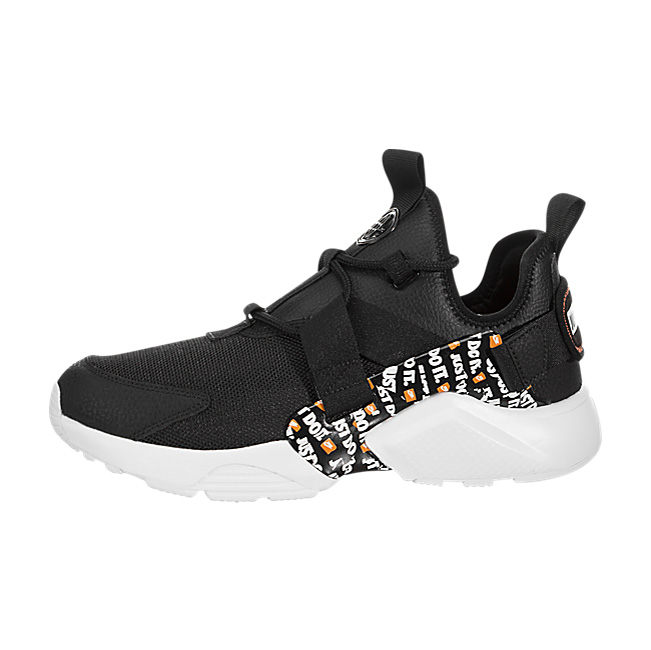 Nike Women Air Huarache City Low Premium - Black / White-Total Orange