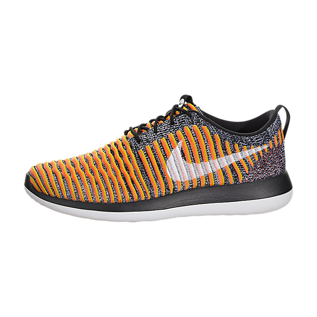 Nike Women Roshe Two Flyknit - Black / White-Bright Mango-Gold Lead