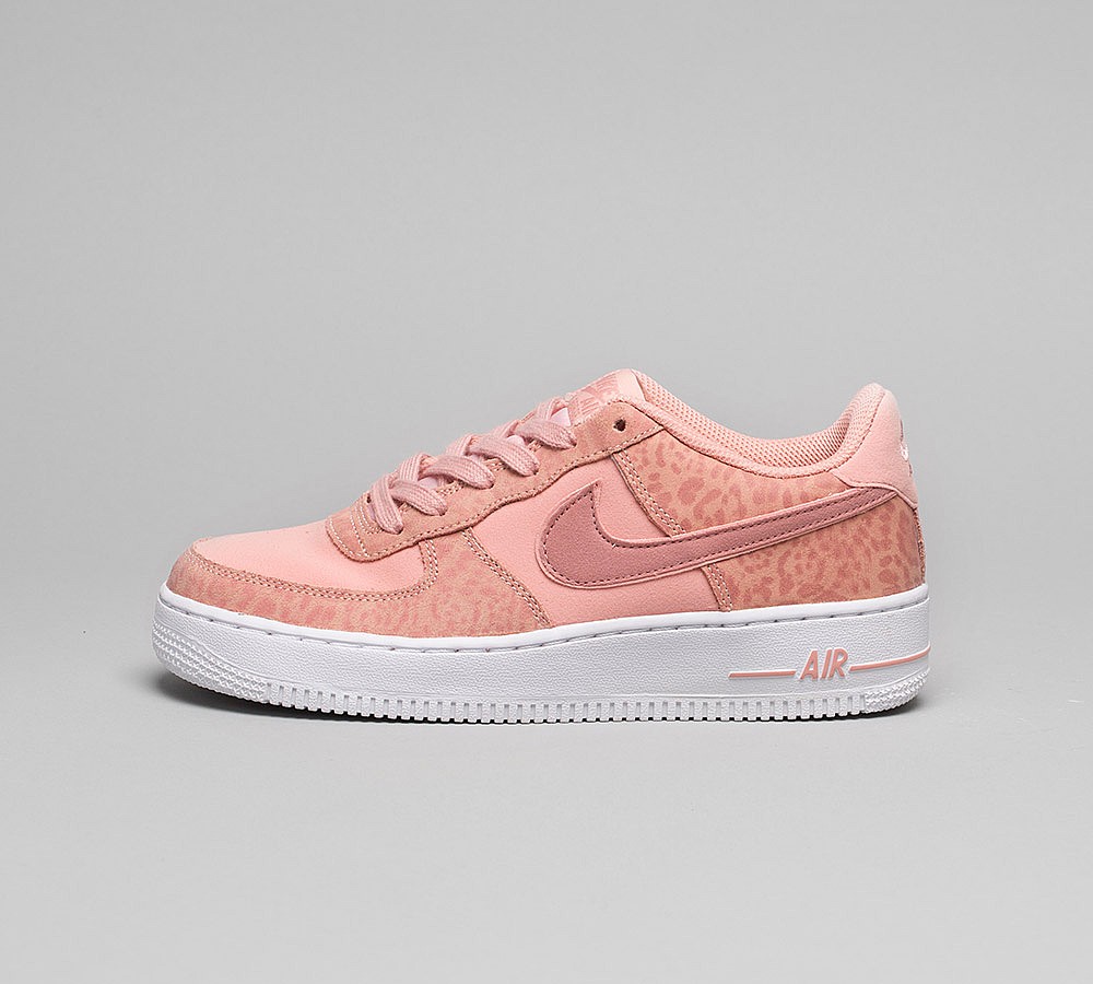 Nike Junior Air Force 1 LV8 Trainer - Coral / Rust Pink / White