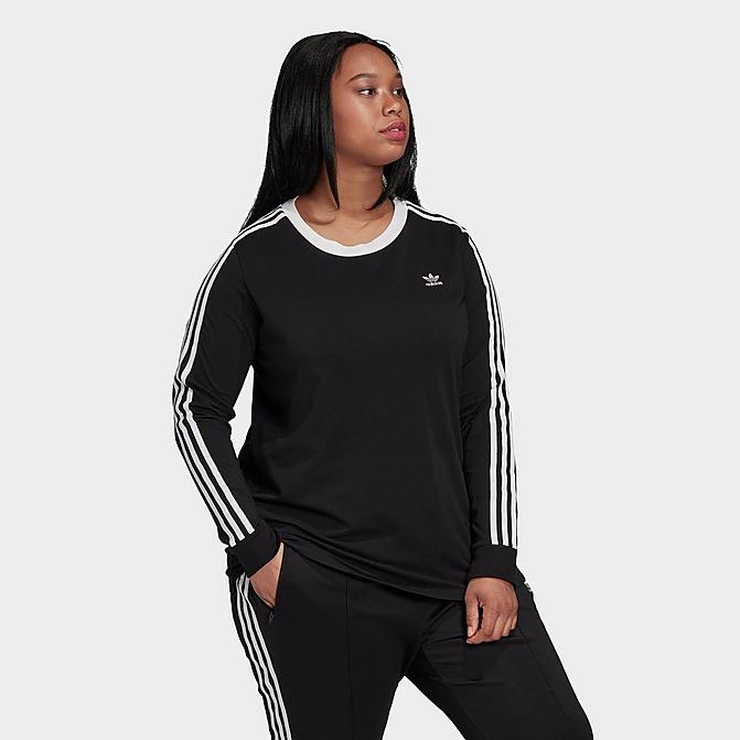 Women's adidas Originals 3-Stripes Long-Sleeve T-Shirt (Plus Size)
