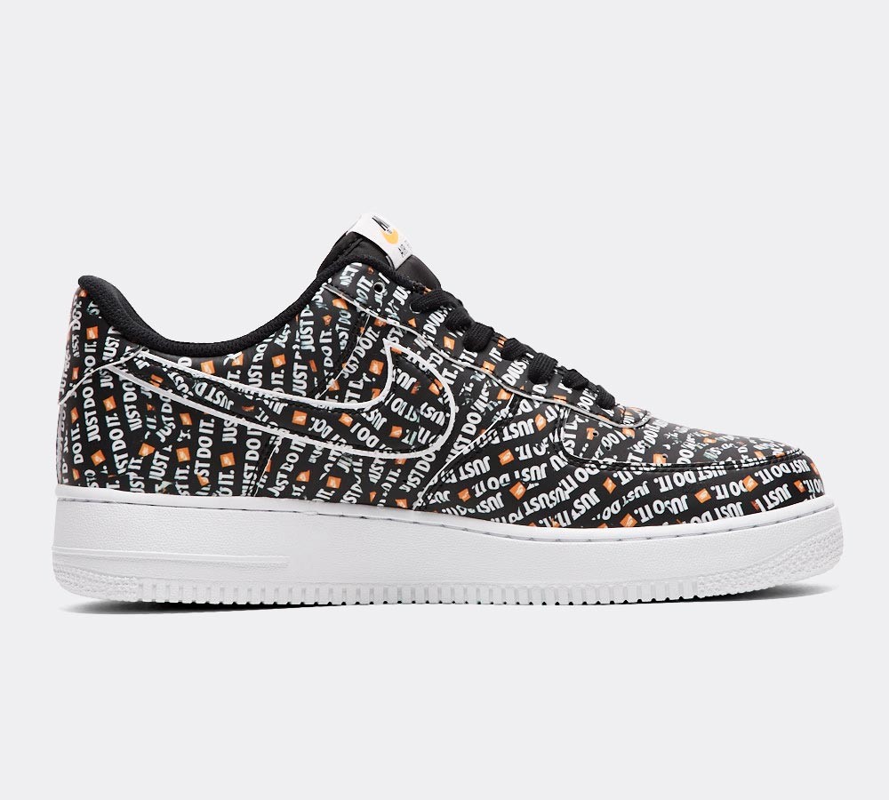 Nike Air Force 1 '07 LV8 'JDI' Trainer - Black / White / Total Orange