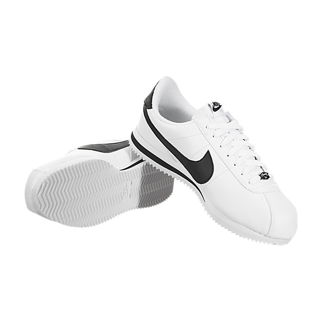 Nike Cortez Basic Leather - White / Black-Metallic Silver