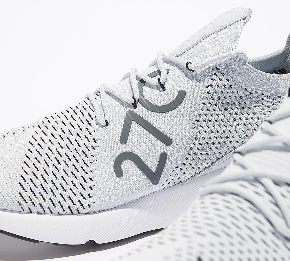 Nike Air Max 270 Flyknit Trainer - Pure Platinum / Black / Dark Grey