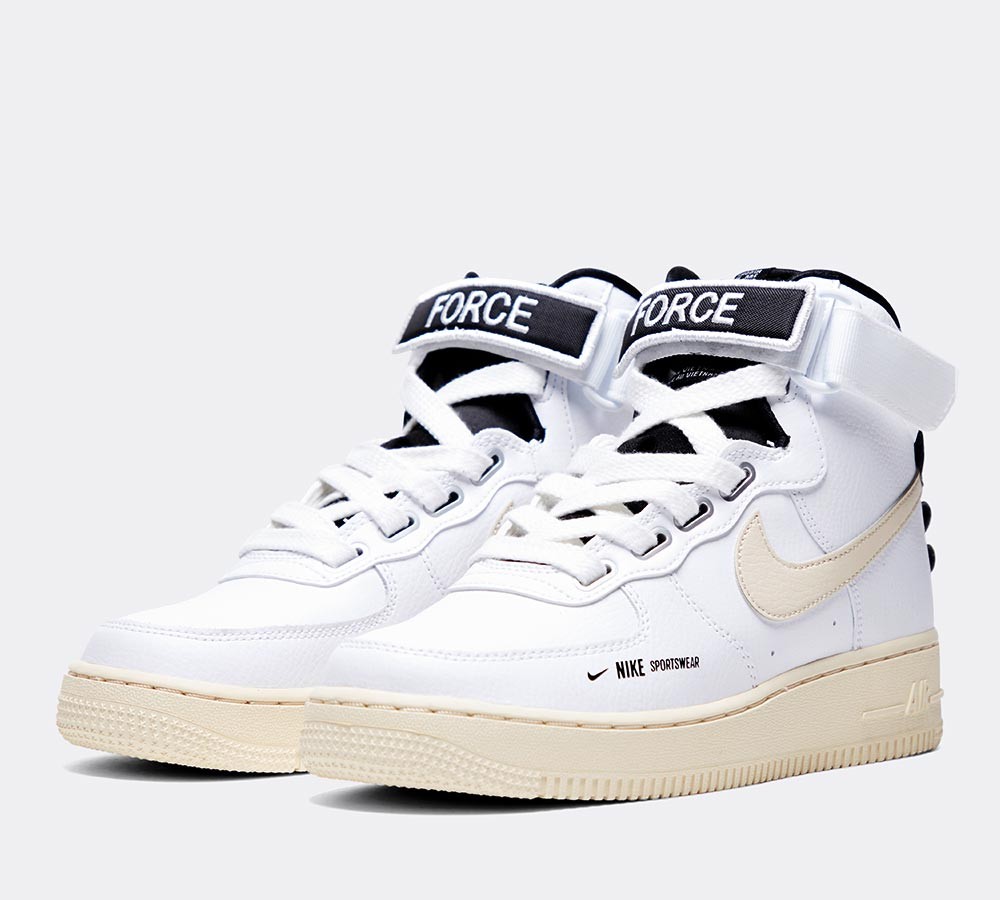 Nike Womens Air Force 1 High Utility Trainer - White / Light Crimson / Black