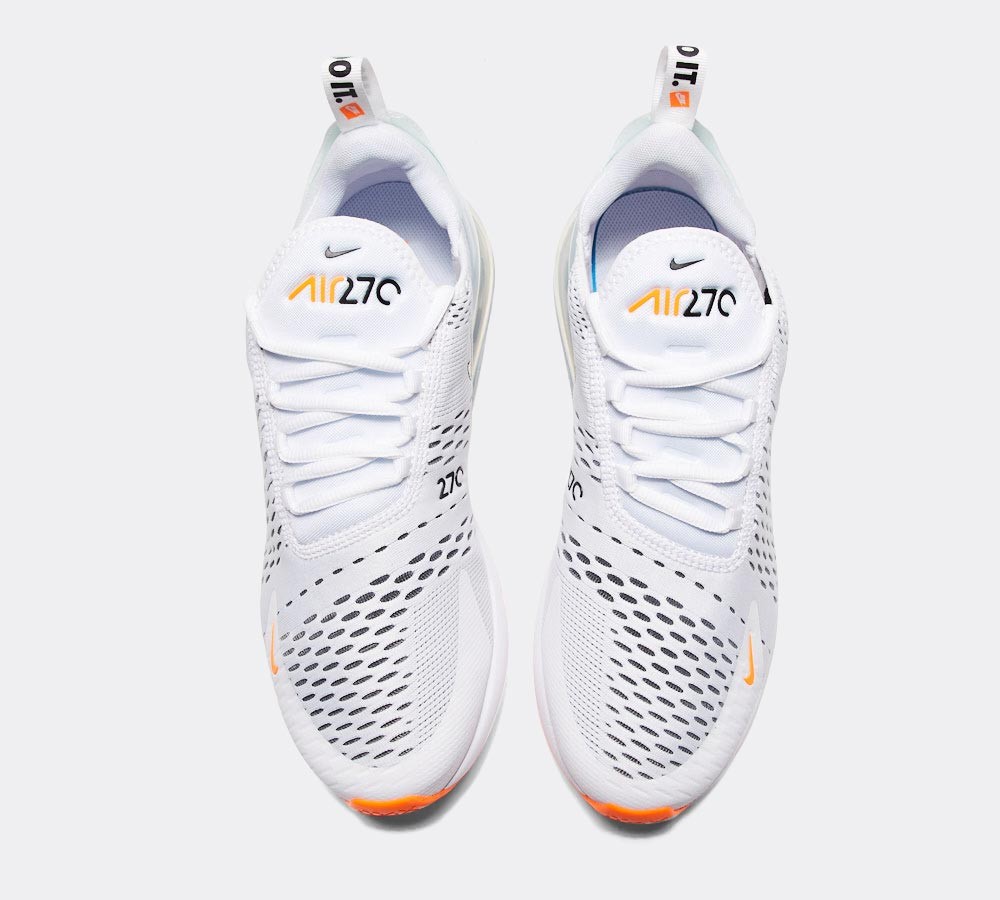 Nike Air Max 270 'JDI' Trainer - White / Black / Total Orange