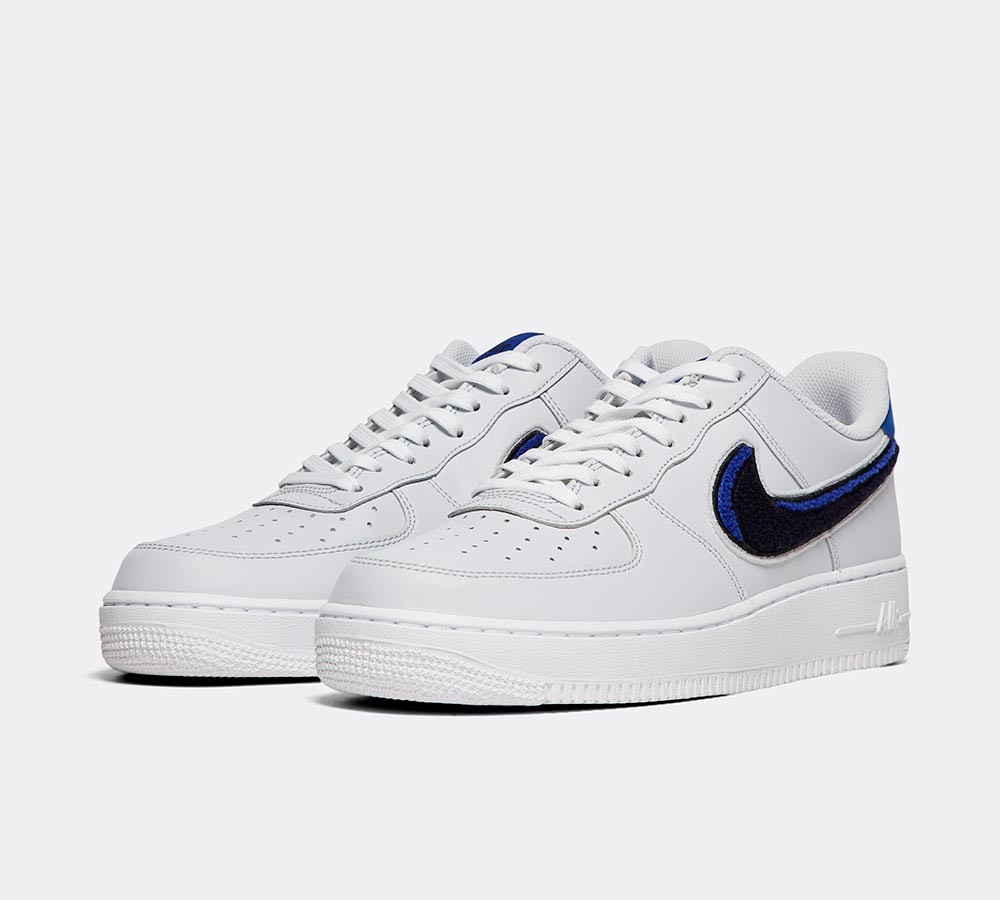Nike Air Force 1 '07 LV8 Trainer - Pure Platinum / Blackened Blue
