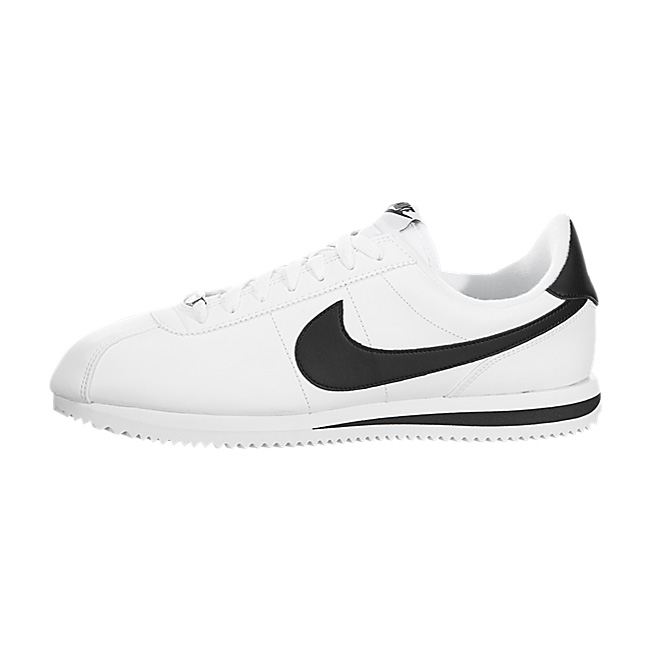 Nike Cortez Basic Leather - White / Black-Metallic Silver