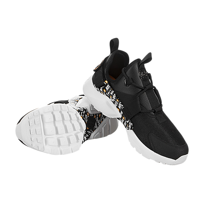 Nike Women Air Huarache City Low Premium - Black / White-Total Orange