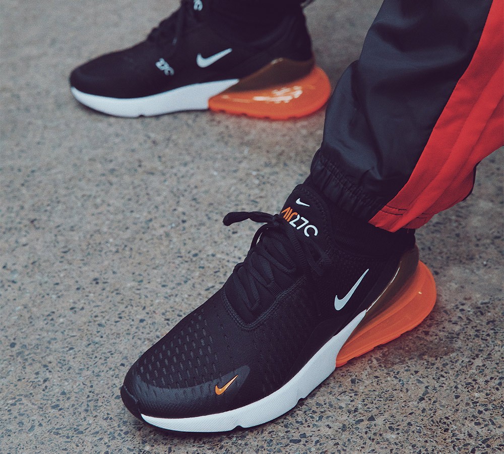 Nike Air Max 270 'JDI' Trainer - Black / White / Total Orange