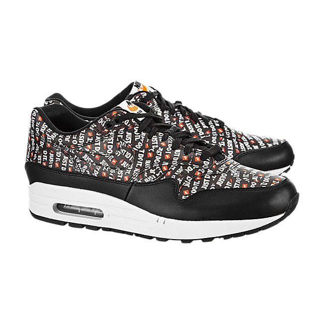Nike Air Max 1 Premium (Just Do It) - Black / White-Total Orange