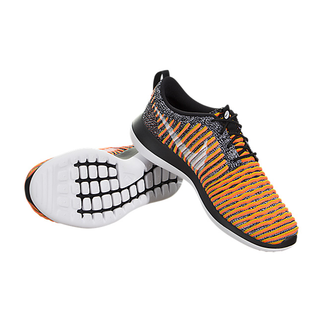 Nike Women Roshe Two Flyknit - Black / White-Bright Mango-Gold Lead