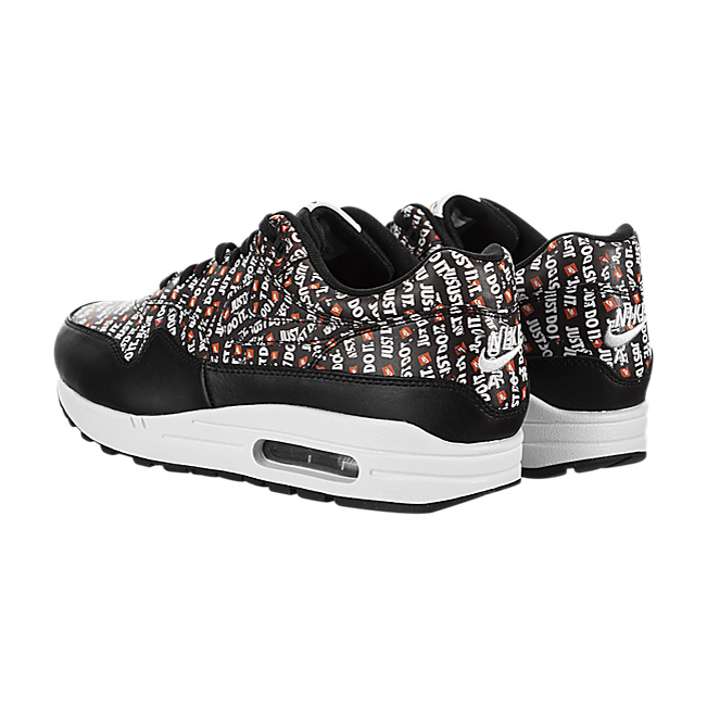 Nike Air Max 1 Premium (Just Do It) - Black / White-Total Orange