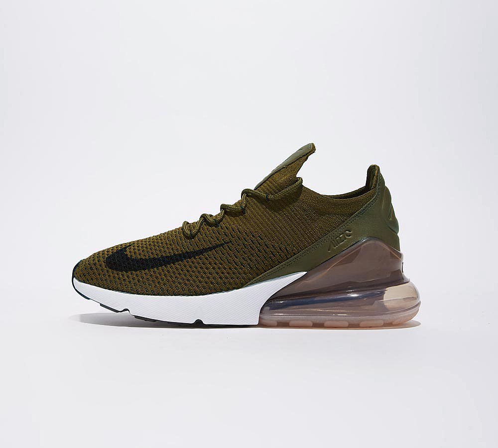 Nike Air Max 270 Flyknit Trainer - Olive / Black