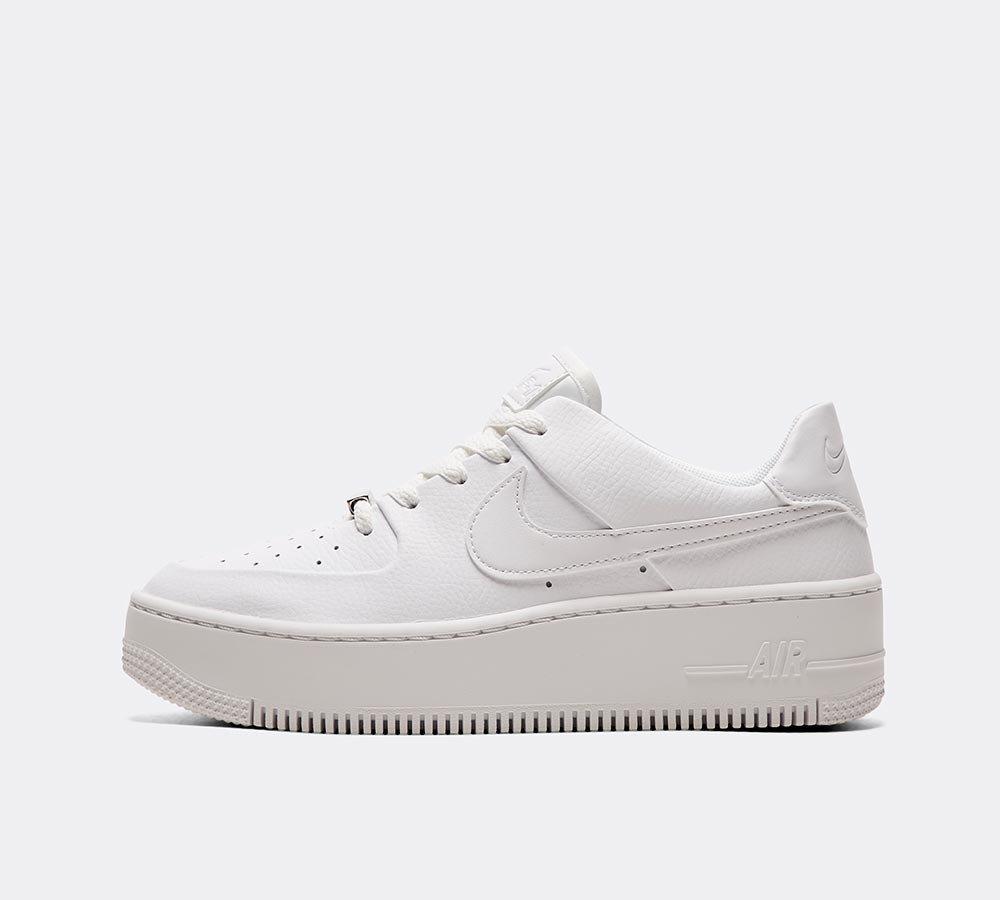 Nike Womens Air Force 1 Sage Low Trainer - White / White / White