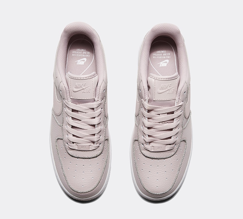 Nike Womens Air Force 1 Glitter Trainer - Particle Rose