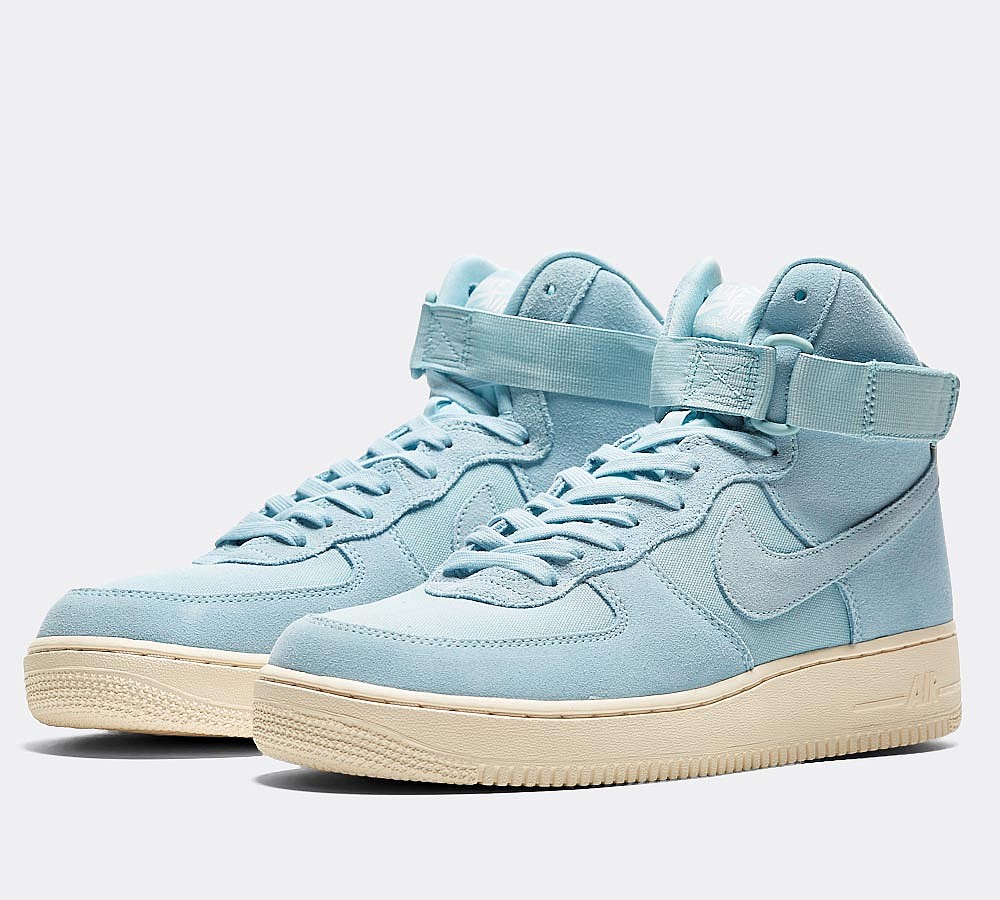 Nike Air Force 1 High '07 Suede Trainer - Ocean Bliss / Sail