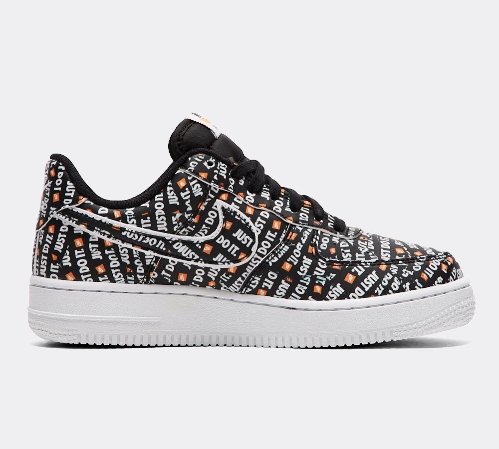 Nike Womens Air Force 1 '07 LV8 'JDI' Trainer - Black / White / Total Orange