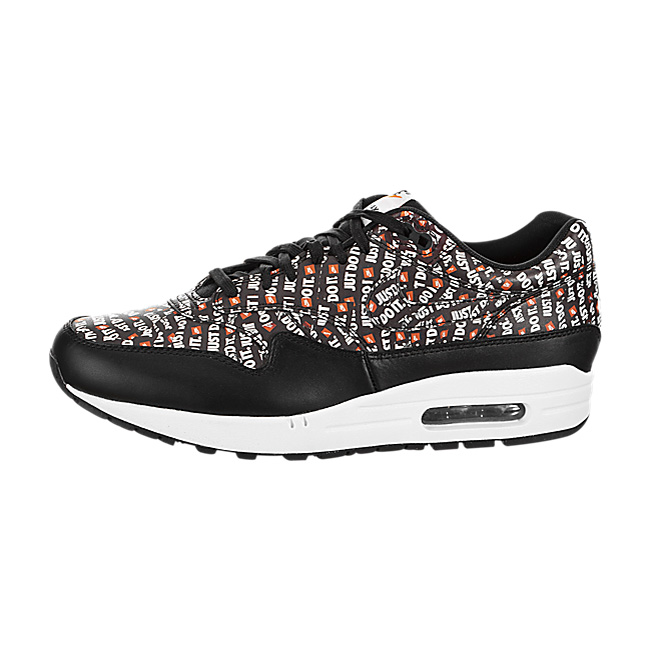 Nike Air Max 1 Premium (Just Do It) - Black / White-Total Orange