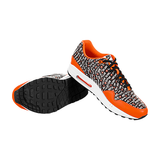 Nike Air Max 1 Premium (Just Do It) - Black / Total Orange-White