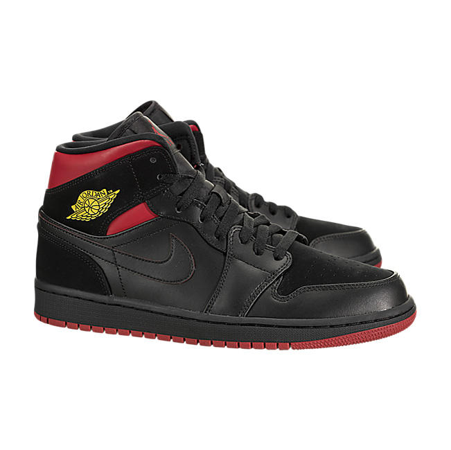 Air Jordan 1 Mid - Black / Tour Yellow-Gym Red