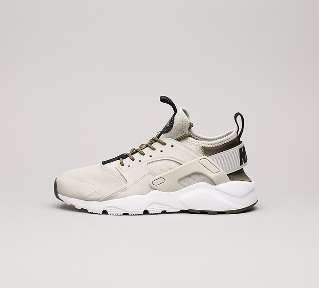 Nike Junior Air Huarache Run Ultra Trainer | Platinum Grey / Black / Khaki