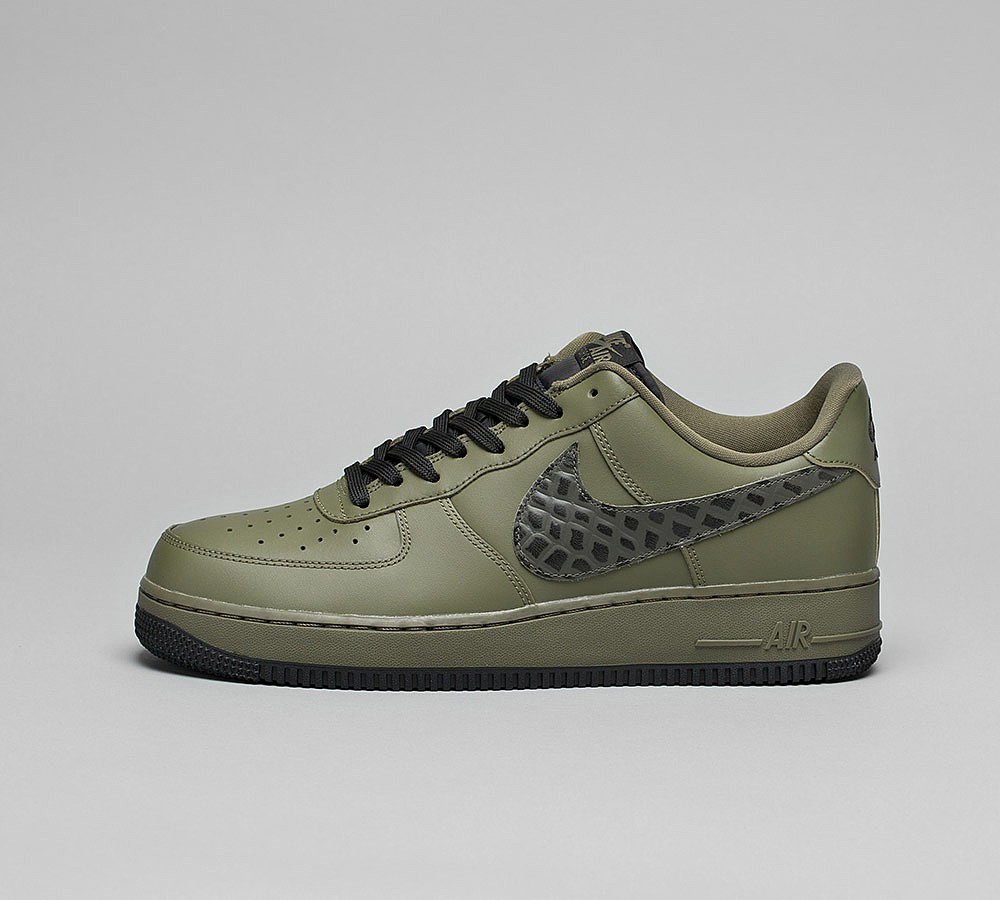 Nike Air Force 1 07 LV8 Trainer - Medium Olive / Black / Sequoia