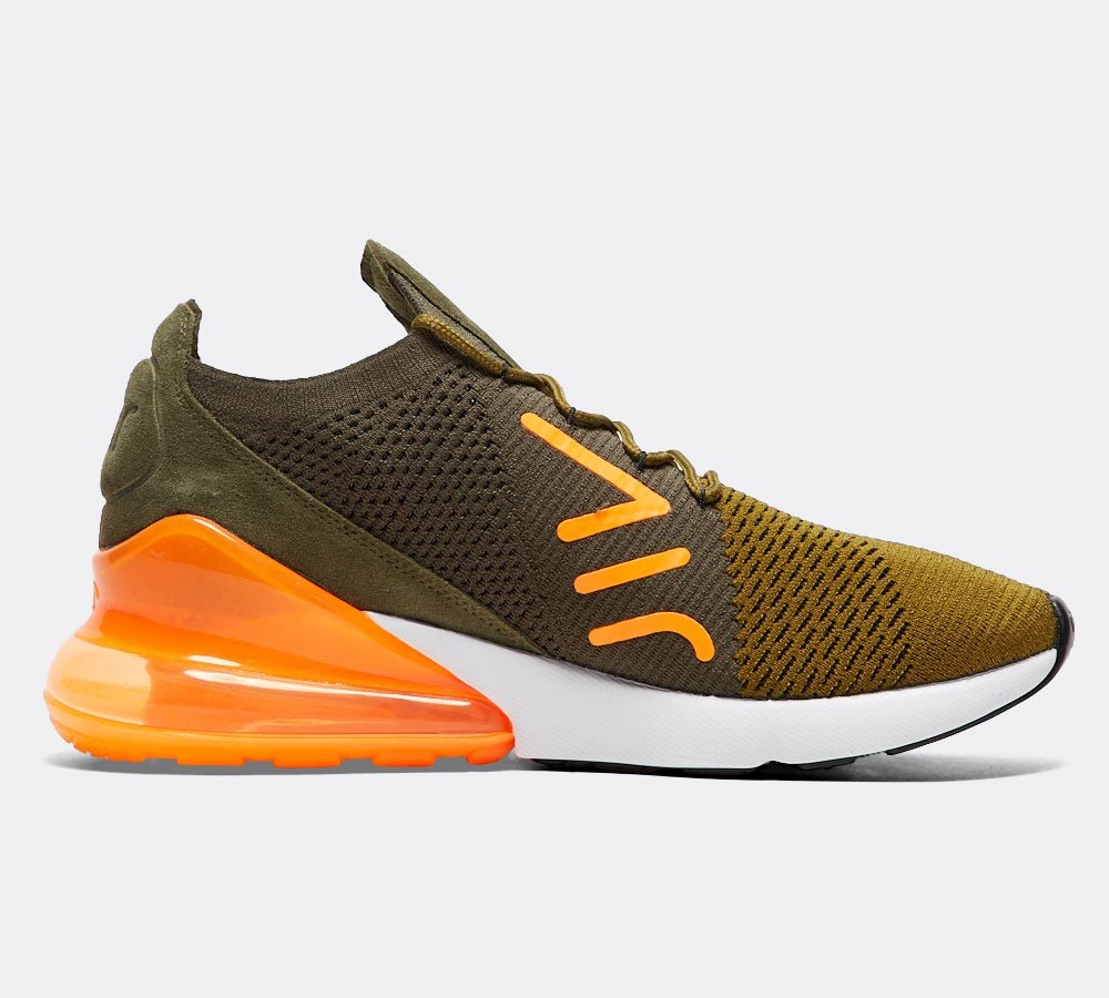 Nike Air Max 270 Flyknit Trainer - Olive Flak / Black