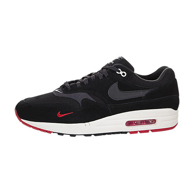 Nike Air Max 1 Premium - Black / Oil Grey-University Red