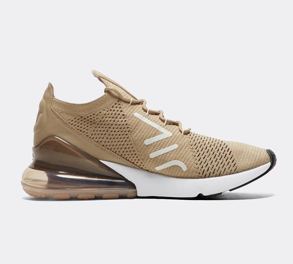Nike Air Max 270 Flyknit Trainer - Khaki / Light Bone / Sepia Stone