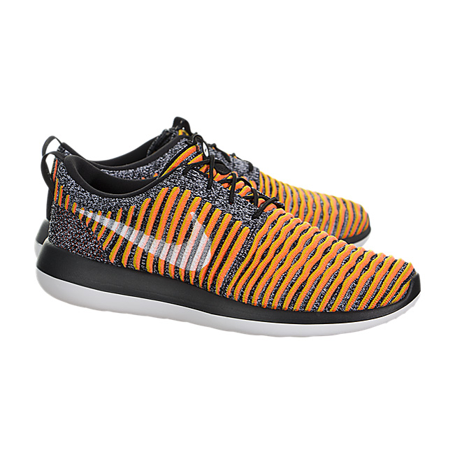 Nike Women Roshe Two Flyknit - Black / White-Bright Mango-Gold Lead