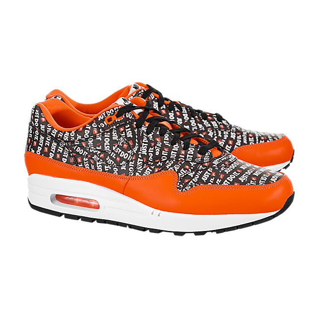 Nike Air Max 1 Premium (Just Do It) - Black / Total Orange-White