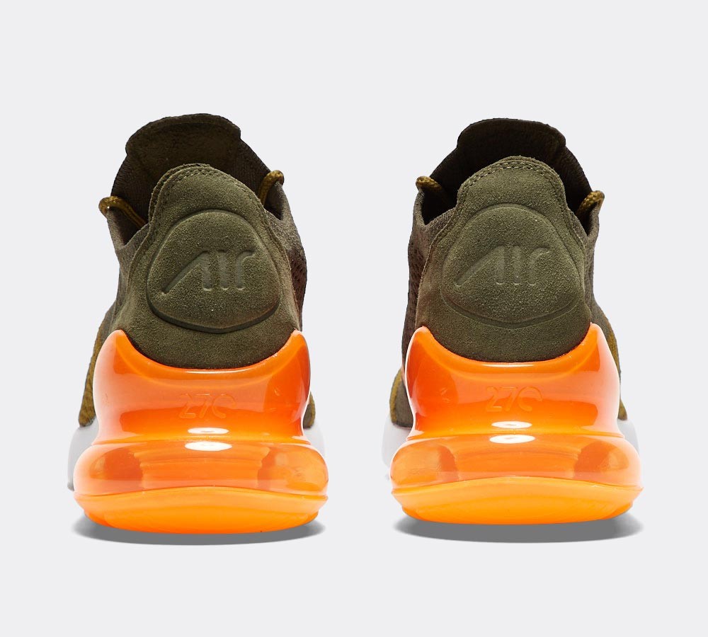 Nike Air Max 270 Flyknit Trainer - Olive Flak / Black