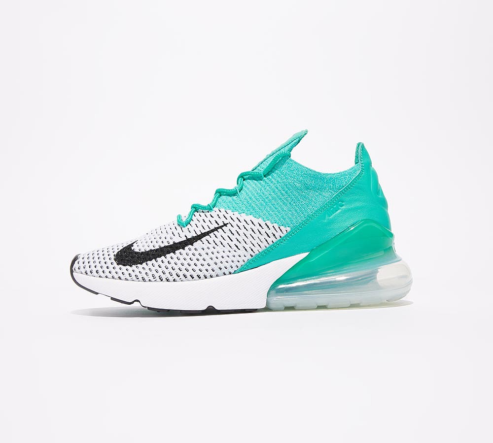 Nike Womens Air Max 270 Flyknit Trainer - Clear Emerald / Black