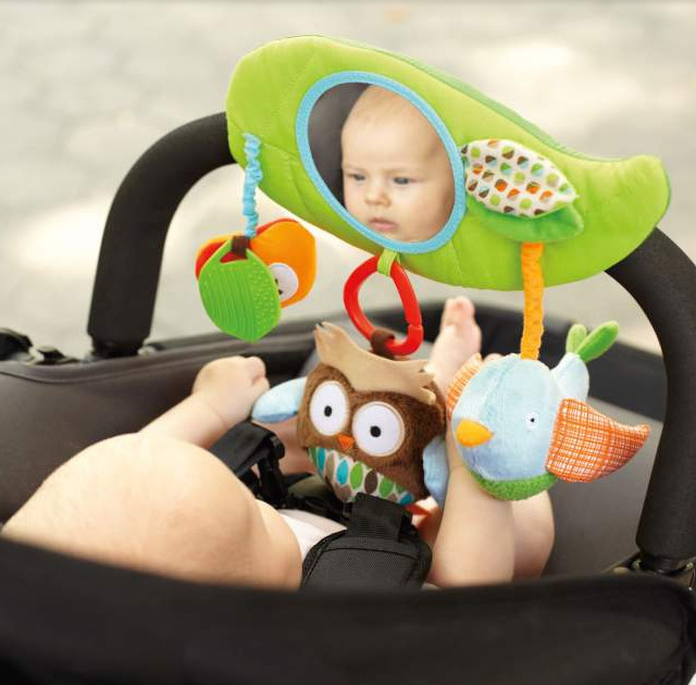 Skip Hop TreeTop Friends Forest Stroller Bar Toys Elephant Mirror