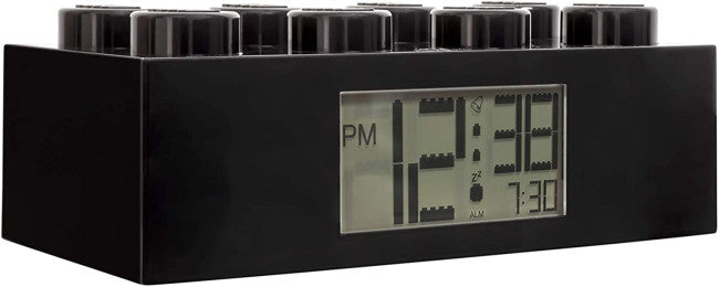 Lego Black Brick Light Up Alarm Clock
